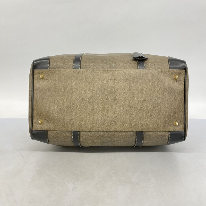 Fendi Boston Bag PVC Brown Gold Hardware Men Women Unisex