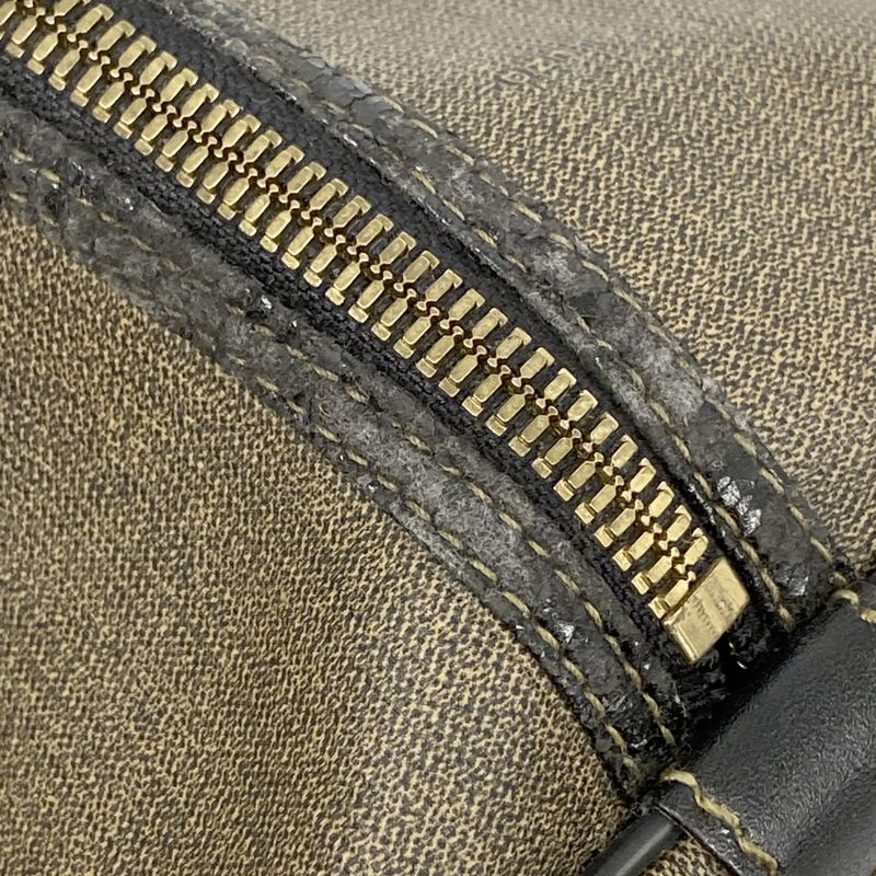 Fendi Boston Bag PVC Brown Gold Hardware Men Women Unisex