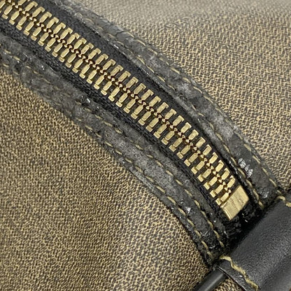 Fendi Boston Bag PVC Brown Gold Hardware Men Women Unisex