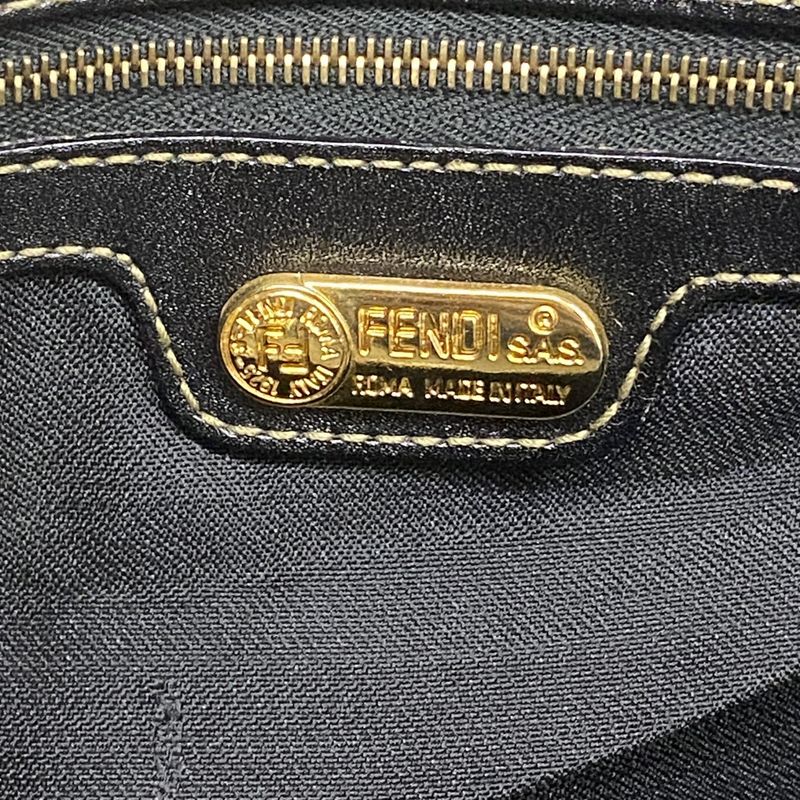 Fendi Boston Bag PVC Brown Gold Hardware Men Women Unisex