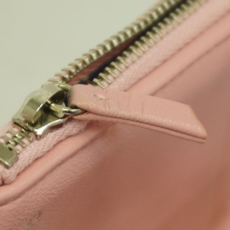 Chanel Trifold Wallet Wild Stitch Lambskin Pink Silver Hardware Women