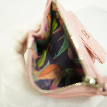 Chanel Trifold Wallet Wild Stitch Lambskin Pink Silver Hardware Women