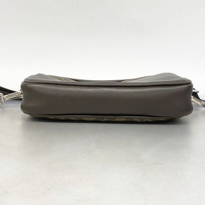 Fendi Shoulder Bag Zucca PVC Brown Yellow Silver Hardware Women