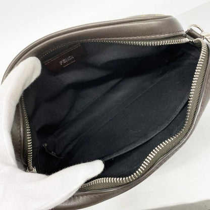 Fendi Shoulder Bag Zucca PVC Brown Yellow Silver Hardware Women