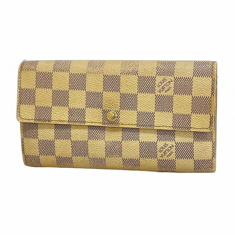 Louis Vuitton Damier Azure Portefeuille Sarah N61735 White Women's