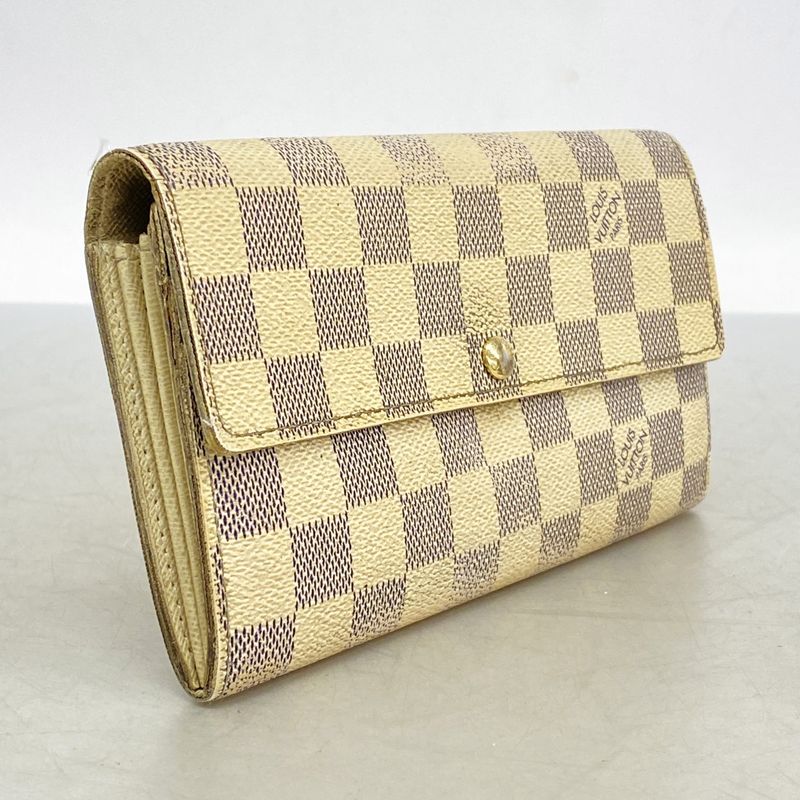 Louis Vuitton Damier Azure Portefeuille Sarah N61735 White Women's