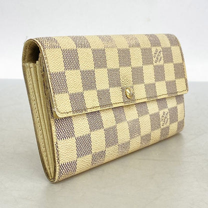Louis Vuitton Damier Azure Portefeuille Sarah N61735 White Women's