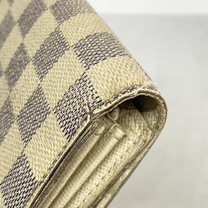 Louis Vuitton Damier Azure Portefeuille Sarah N61735 White Women's