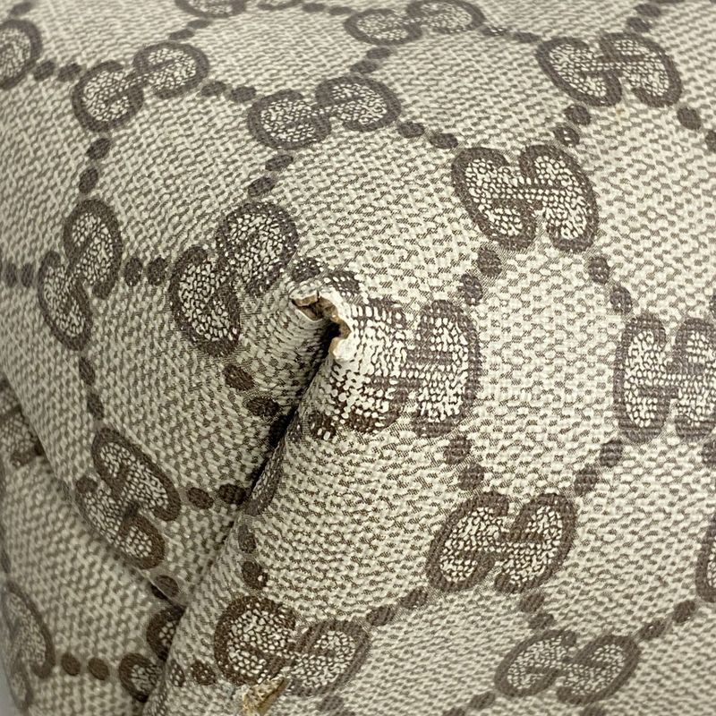 Gucci Tote Bag Sherry Line 39 02 003 PVC Beige Gold Hardware Women
