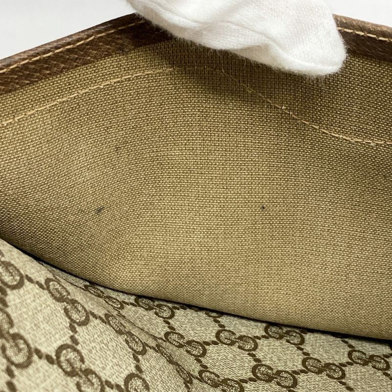 Gucci Tote Bag Sherry Line 39 02 003 PVC Beige Gold Hardware Women