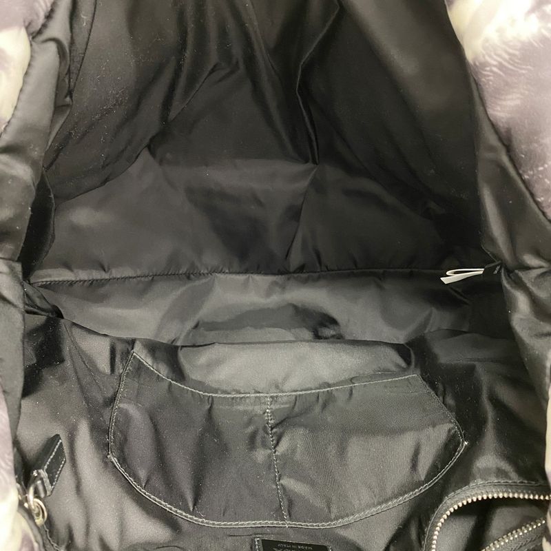 Prada Tote Bag Nylon Black Gray Silver Hardware Women's