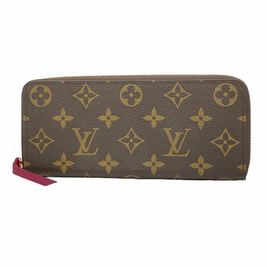 Louis Vuitton Long Wallet Monogram Portefeuille Clemence M60742 Fuchsia Ladies