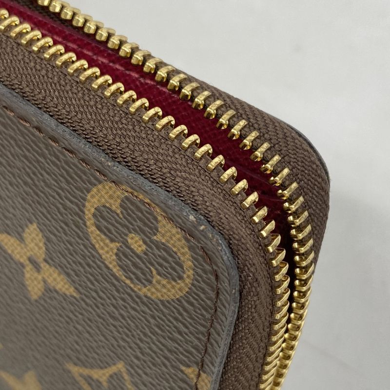 Louis Vuitton Long Wallet Monogram Portefeuille Clemence M60742 Fuchsia Ladies