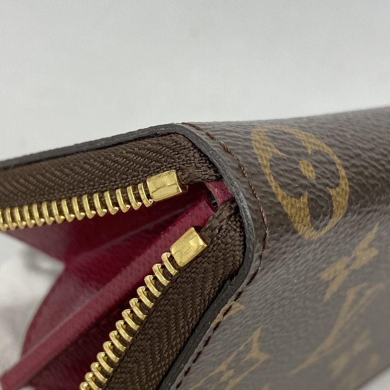 Louis Vuitton Long Wallet Monogram Portefeuille Clemence M60742 Fuchsia Ladies