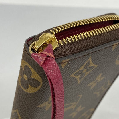 Louis Vuitton Long Wallet Monogram Portefeuille Clemence M60742 Fuchsia Ladies