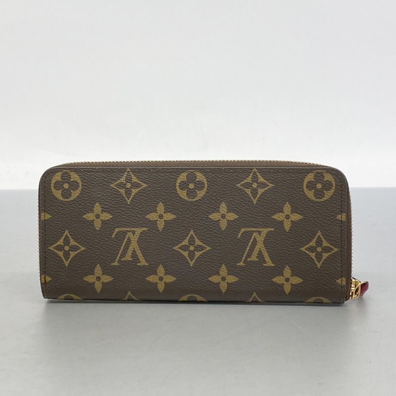 Louis Vuitton Long Wallet Monogram Portefeuille Clemence M60742 Fuchsia Ladies