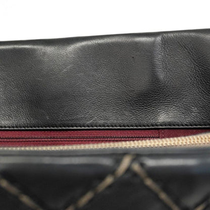 Chanel Shoulder Bag Wild Stitch Leather Black Chien Pan Gold Hardware Women