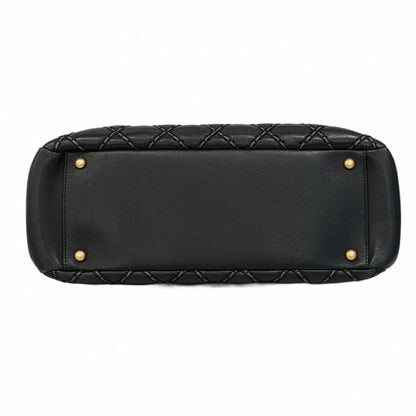 Chanel Shoulder Bag Wild Stitch Leather Black Chien Pan Gold Hardware Women