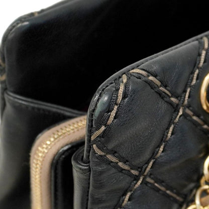 Chanel Shoulder Bag Wild Stitch Leather Black Chien Pan Gold Hardware Women