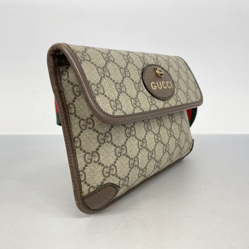 Gucci Waist Bag GG Canvas Sherry Line Neo-vintage 493930 PVC Brown Beige Gold