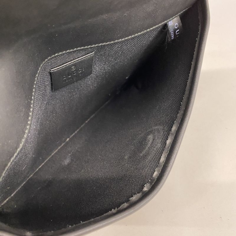 Gucci Waist Bag GG Supreme 598113 PVC Black Silver Hardware Men's