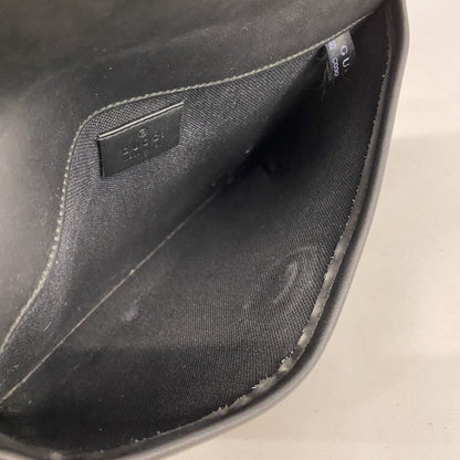 Gucci Waist Bag GG Supreme 598113 PVC Black Silver Hardware Men's