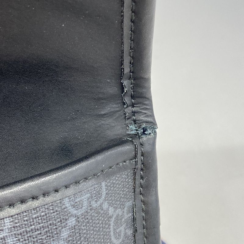 Gucci Waist Bag GG Supreme 598113 PVC Black Silver Hardware Men's