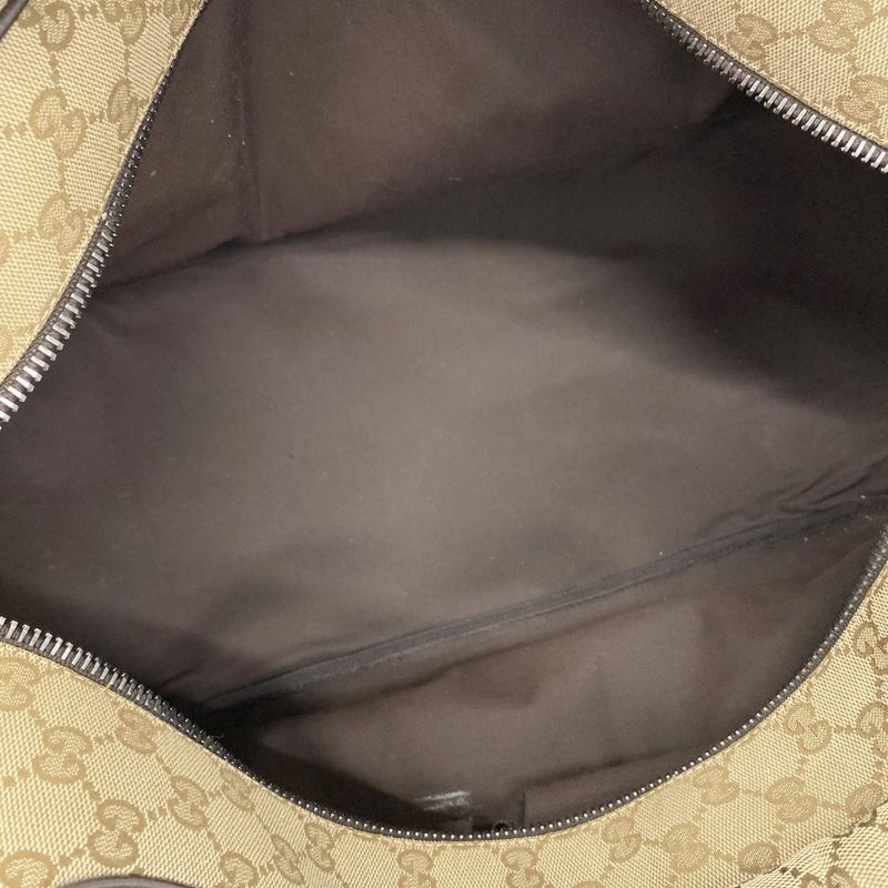 Gucci Boston Bag GG Canvas 268163 Canvas Brown Beige Silver Hardware 2way Bag