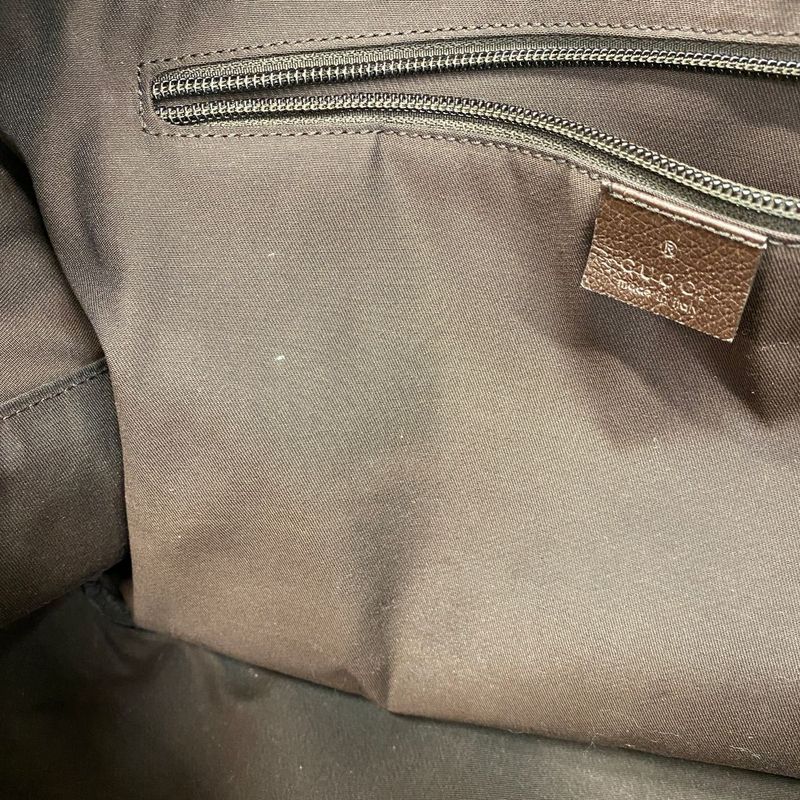 Gucci Boston Bag GG Canvas 268163 Canvas Brown Beige Silver Hardware 2way Bag