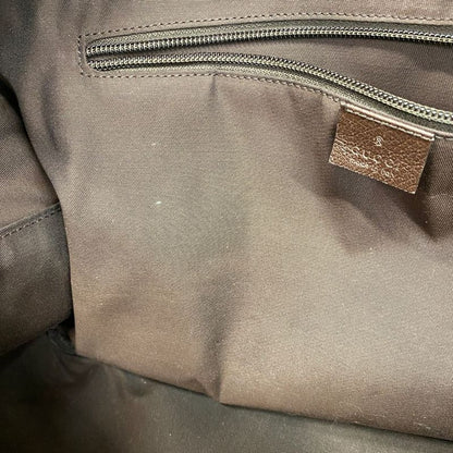 Gucci Boston Bag GG Canvas 268163 Canvas Brown Beige Silver Hardware 2way Bag