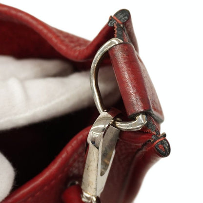 Hermes Shoulder Bag Evelyn 1PM Taurillon Clemence Rouge Vif Silver Hardware □H