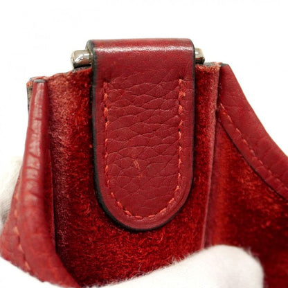 Hermes Shoulder Bag Evelyn 1PM Taurillon Clemence Rouge Vif Silver Hardware □H