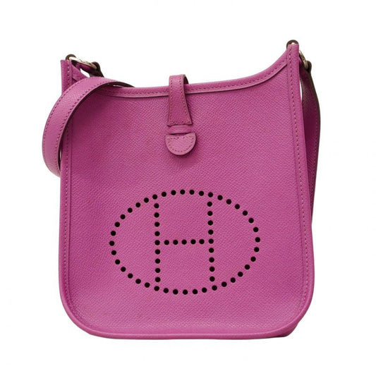 Hermes Shoulder Bag Evelyn TPM Vaux Epson Cyclamen Silver Hardware □H Engraved