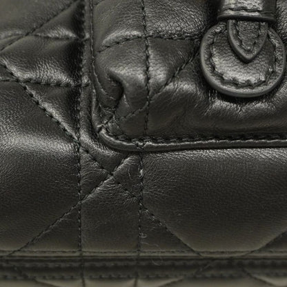 Christian Dior Backpack Daypack Caro Leather Black Gold Hardware Women