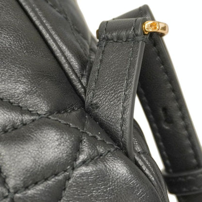 Christian Dior Backpack Daypack Caro Leather Black Gold Hardware Women