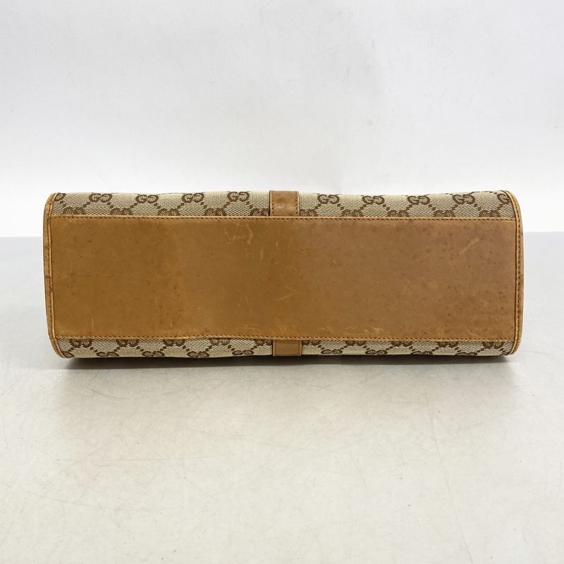 Gucci Handbag GG Canvas Jackie 01719 Canvas Brown Silver Hardware Women