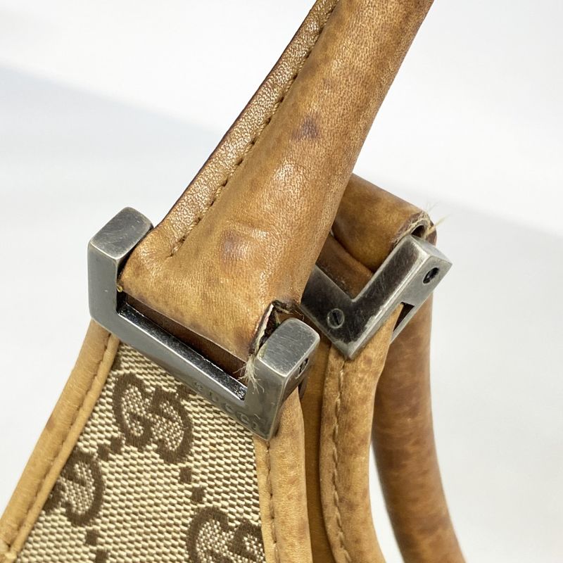 Gucci Handbag GG Canvas Jackie 01719 Canvas Brown Silver Hardware Women