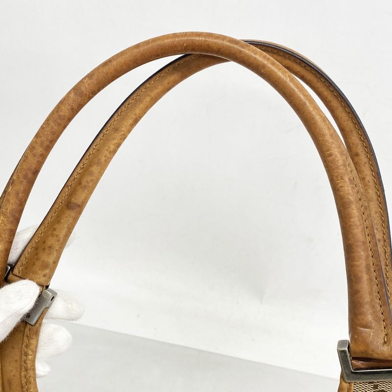 Gucci Handbag GG Canvas Jackie 01719 Canvas Brown Silver Hardware Women