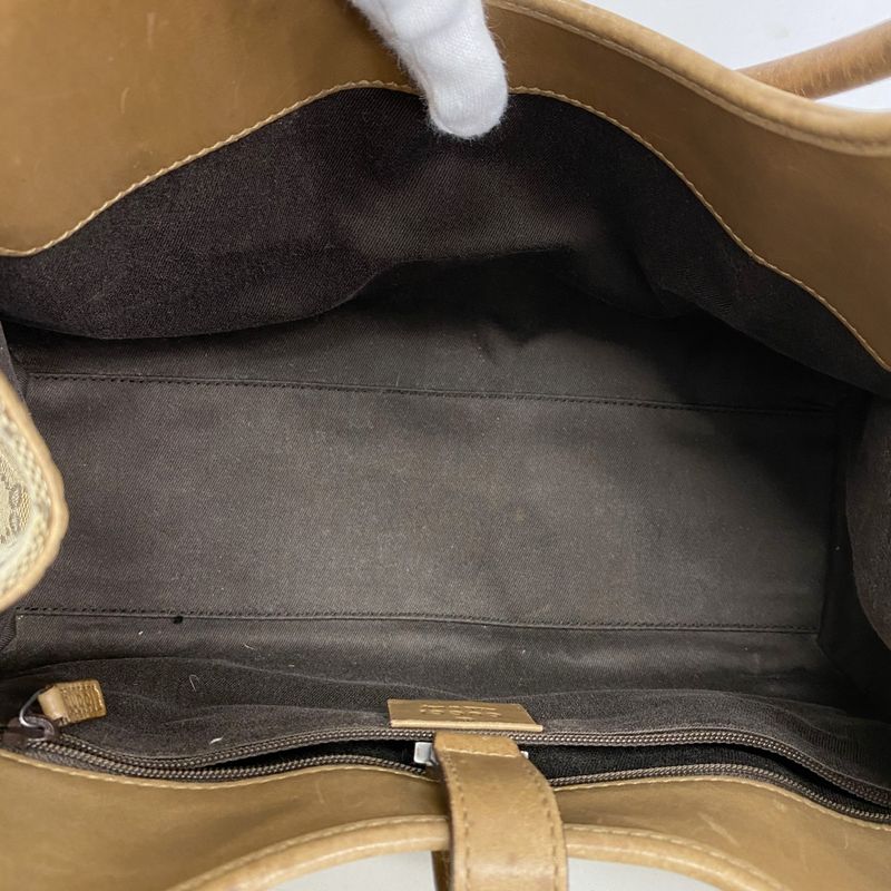 Gucci Handbag GG Canvas Jackie 01719 Canvas Brown Silver Hardware Women