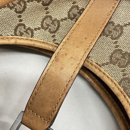 Gucci Handbag GG Canvas Jackie 01719 Canvas Brown Silver Hardware Women