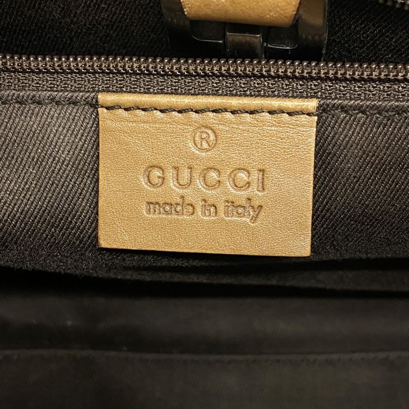 Gucci Handbag GG Canvas Jackie 01719 Canvas Brown Silver Hardware Women