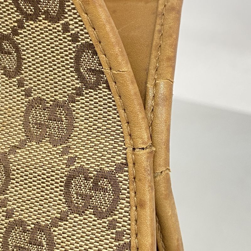 Gucci Handbag GG Canvas Jackie 01719 Canvas Brown Silver Hardware Women