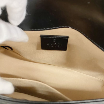 Gucci Handbag GG Marmont 547260 Leather Black Gold Hardware 2way Bag Ladies