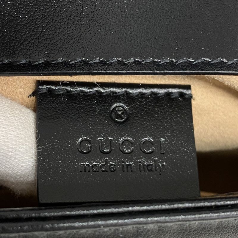 Gucci Handbag GG Marmont 547260 Leather Black Gold Hardware 2way Bag Ladies