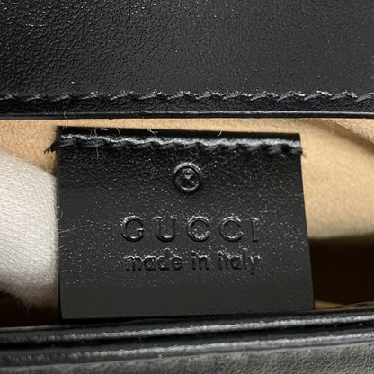 Gucci Handbag GG Marmont 547260 Leather Black Gold Hardware 2way Bag Ladies