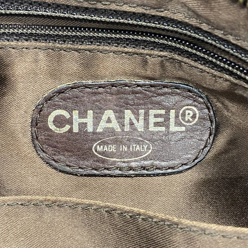 Chanel Shoulder Bag Suede Brown Gold Hardware Women