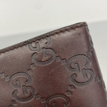 Guccissima 146229 Leather Brown Silver Hardware Women's Long Wallet