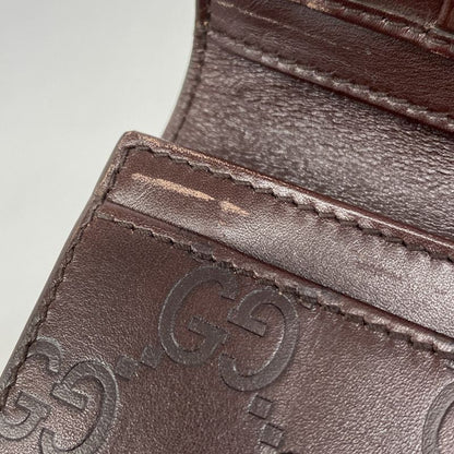 Guccissima 146229 Leather Brown Silver Hardware Women's Long Wallet