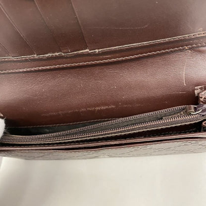 Guccissima 146229 Leather Brown Silver Hardware Women's Long Wallet