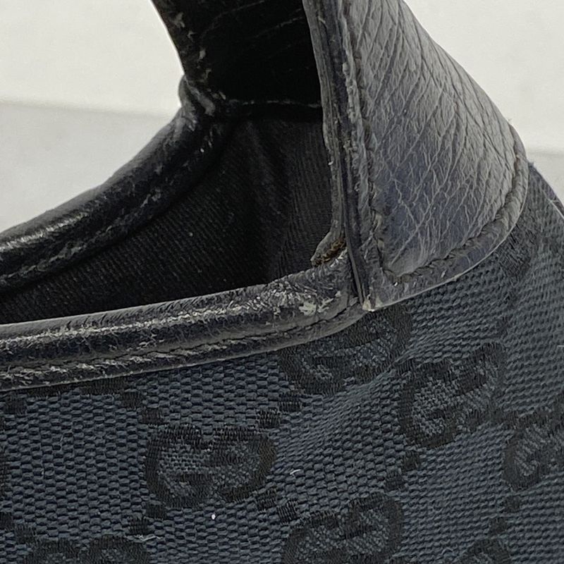 Gucci Handbag GG Canvas Jackie 00963 Canvas Black Silver Hardware Women